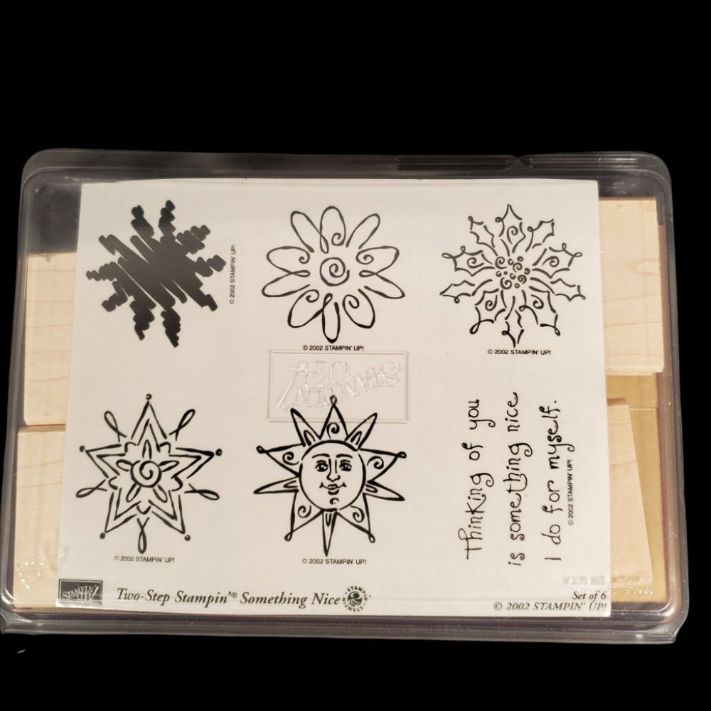 STAMPIN UP! Something Nice Unmounted Rubber Hard Wood Craft Stamp 2002